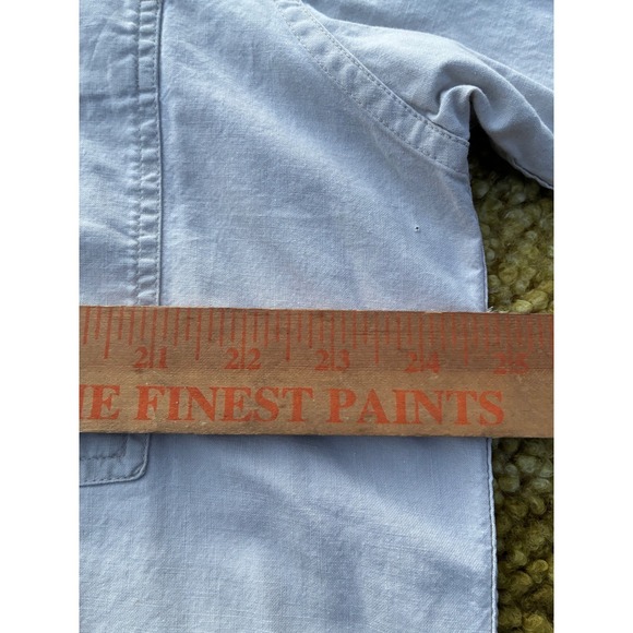 Woolrich Mens Large Short Sleeve Button Down Shirt Gray 100% Cotton Utility Work - Picture 3 of 5